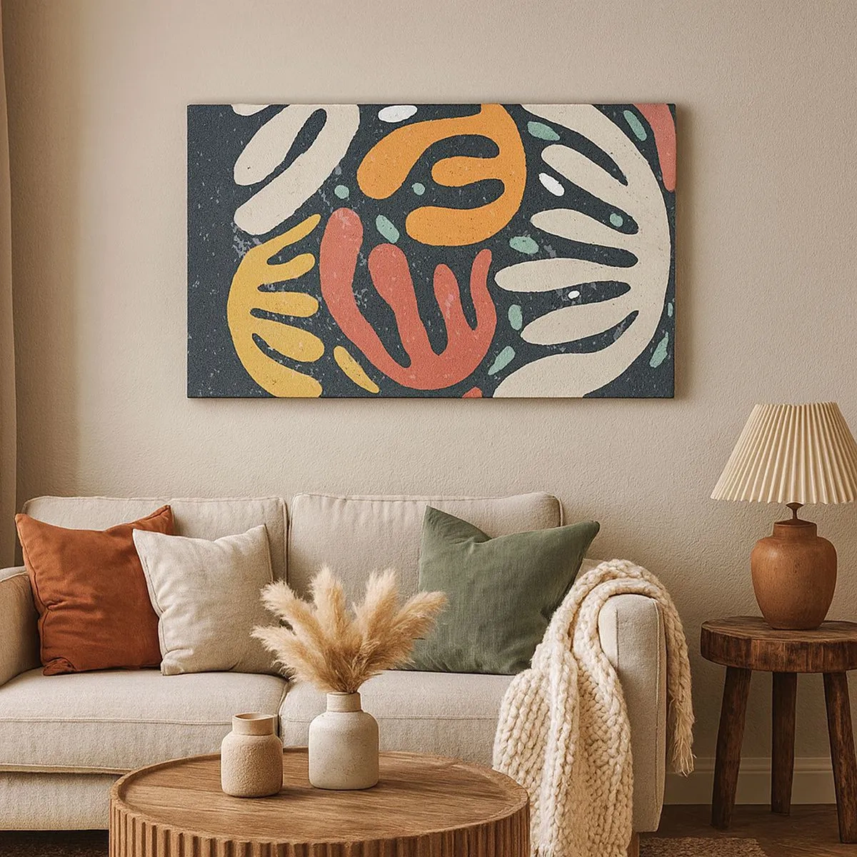 Lærredstryk - Billede på lærred - Komposition - jeg er ved at fange dig - 100x40 cm