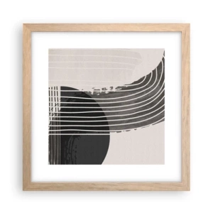 Plakat i ramme af lyst egetræ - Derhen og tilbage - 30x30 cm