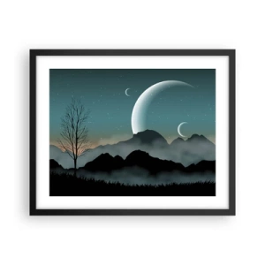 Plakat i sort ramme - Karneval i den stjerneklare nat - 50x40 cm