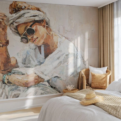 Fototapet på mål Premium Canvas - Portræt i fuldt sollys - Portræt, Boho, Olie