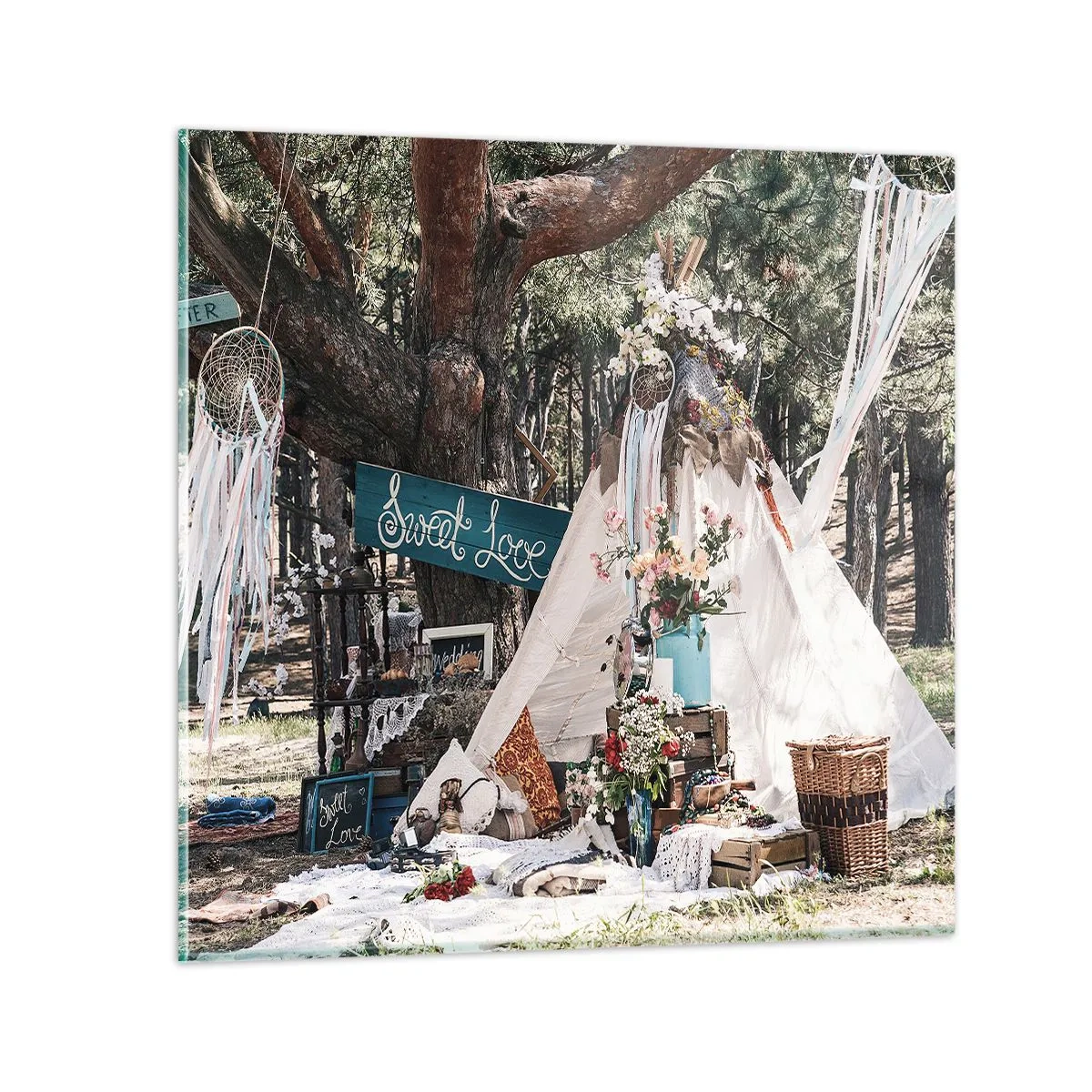 Billede på glas - Make love… - 50x50 cm