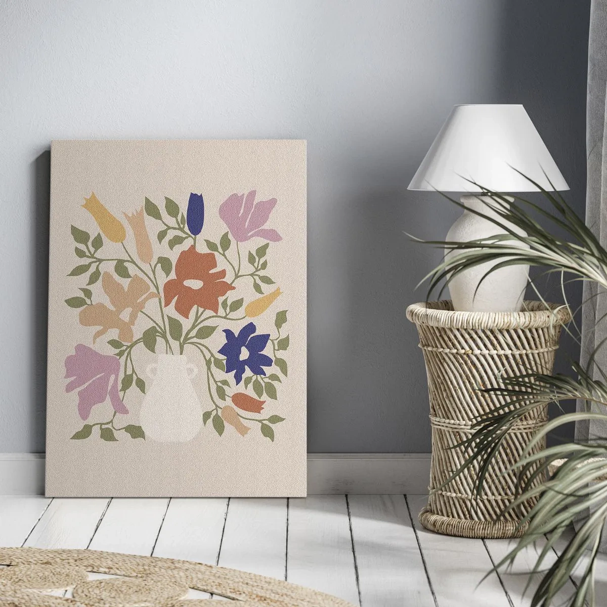 Lærredstryk - Billede på lærred - En delikat buket - 50x70 cm