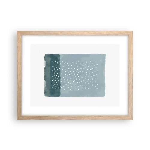 Plakat i ramme af lyst egetræ - Dyrket i blåt - 40x30 cm