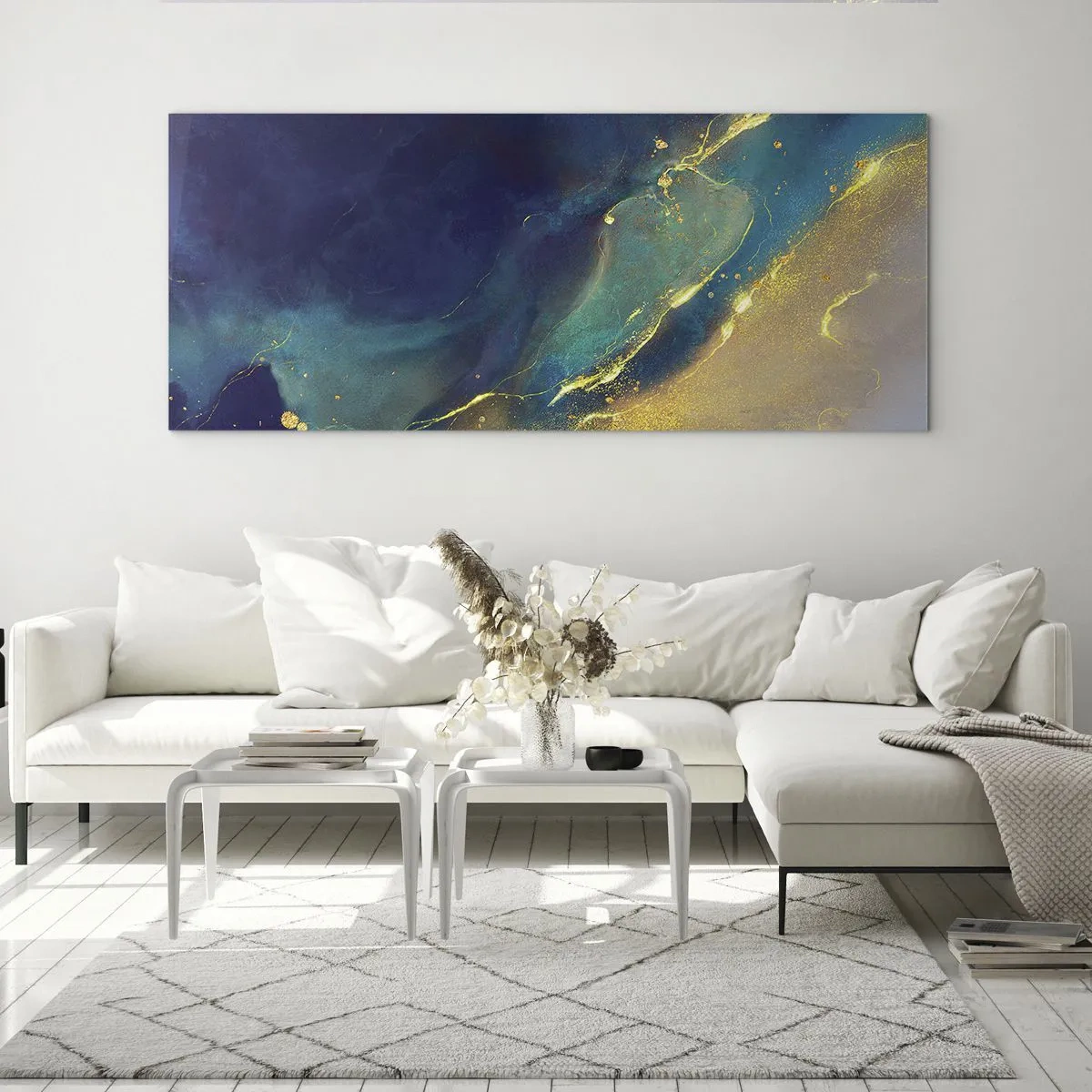 Billede på glas - Gylden marsk - 120x50 cm