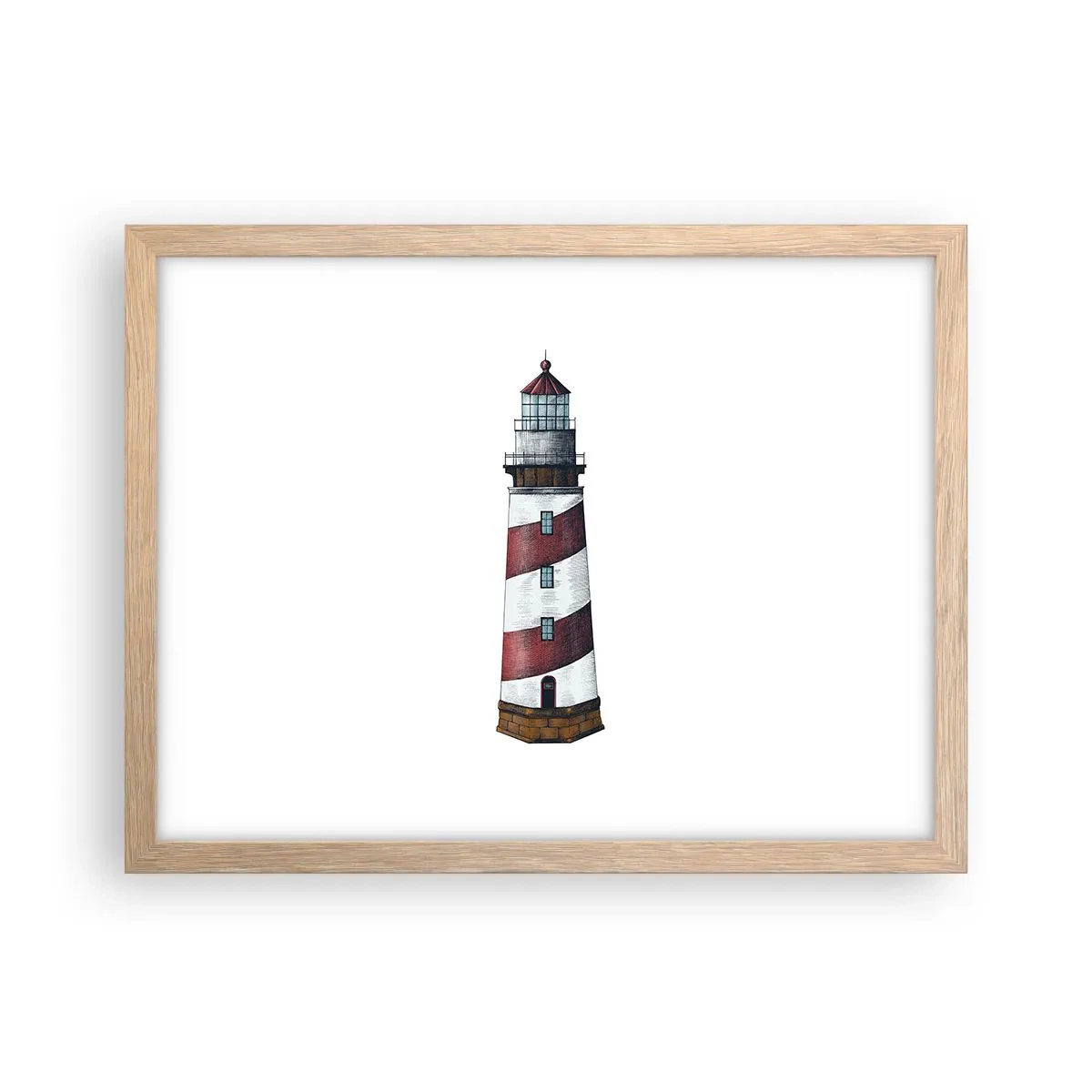 Plakat i ramme af lyst egetræ - Altid på vagt - 40x30 cm