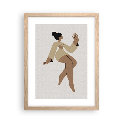 Plakat i ramme af lyst egetræ - Form af nåde - 30x40 cm