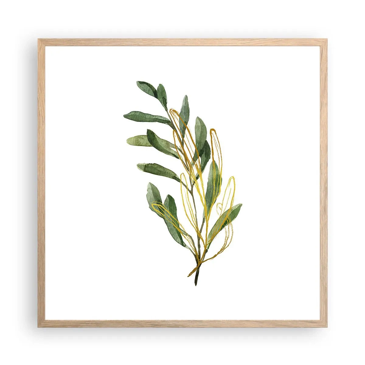 Plakat i ramme af lyst egetræ - Alt, hvad der er godt - 60x60 cm