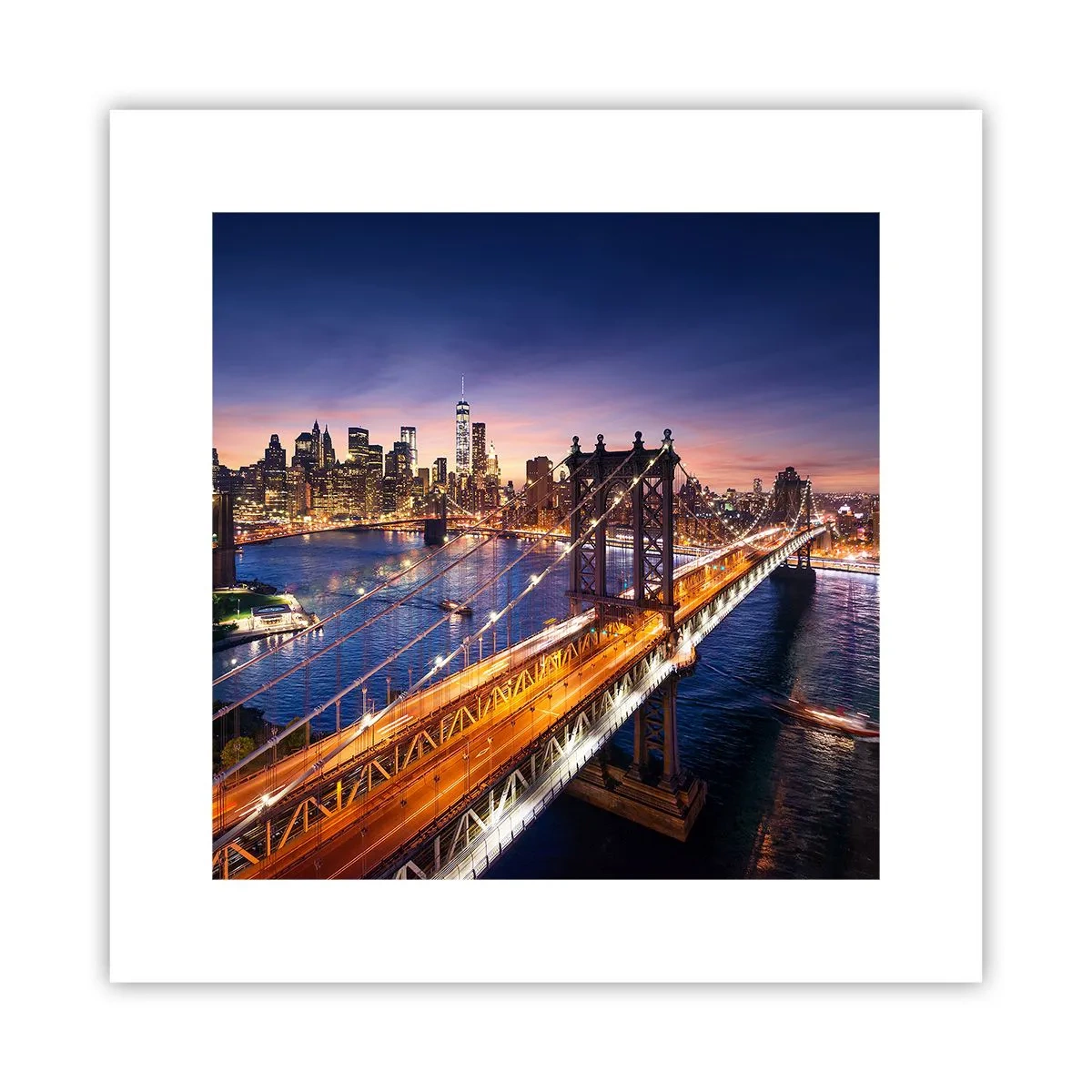 Plakat - En lysende bro til hjertet af byen - 30x30 cm