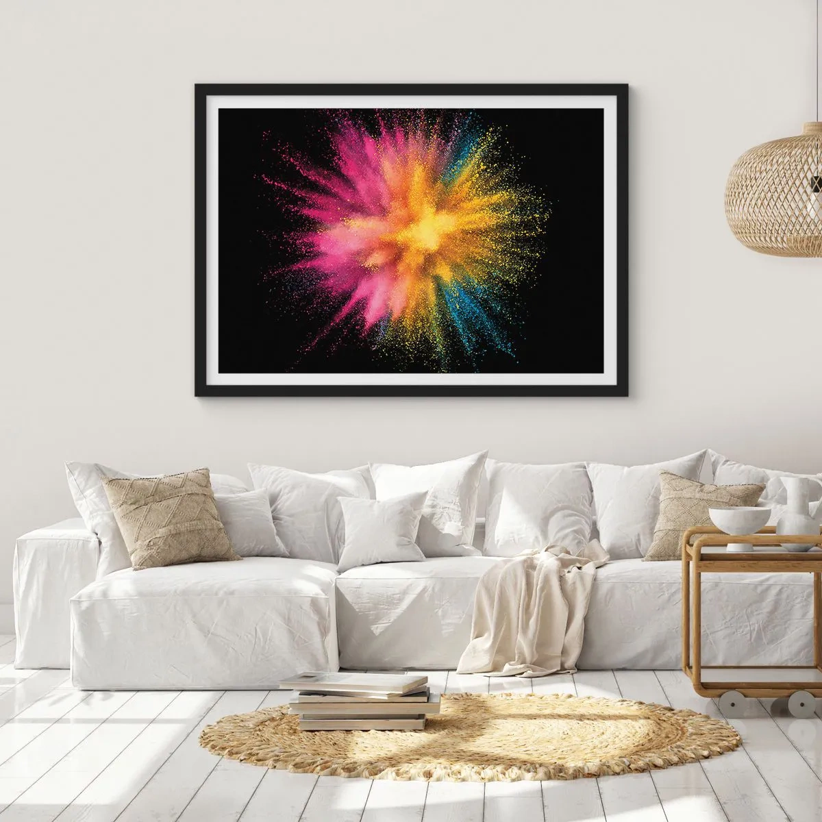 Plakat i sort ramme - Farvernes fødsel  - 40x30 cm