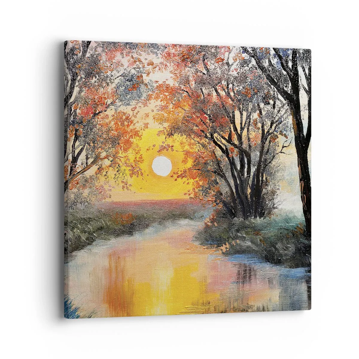 Lærredstryk - Billede på lærred - Efterårs atmosfære - 40x40 cm