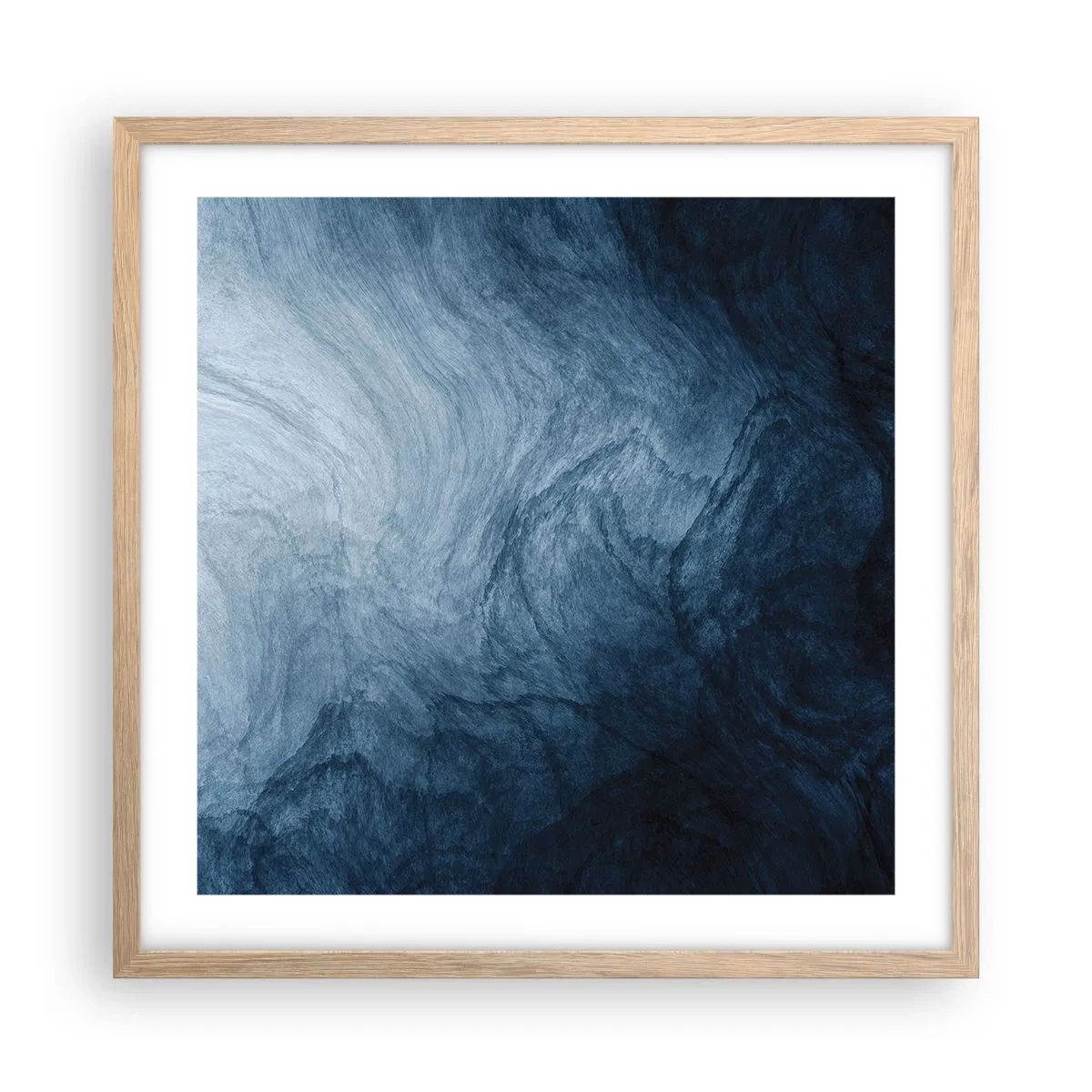 Plakat i ramme af lyst egetræ - Ind i dybet - 50x50 cm