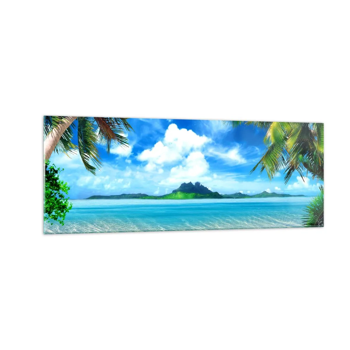 Billede på glas - Azur i troperne - 140x50 cm