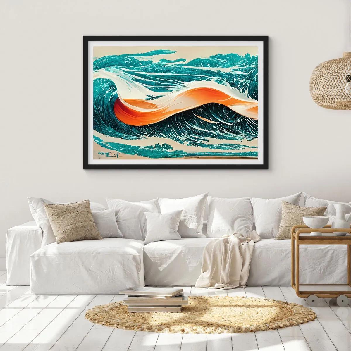 Plakat i sort ramme - Surferens drøm - 70x50 cm