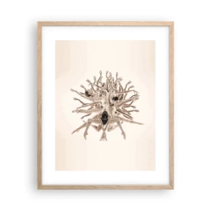 Plakat i ramme af lyst egetræ - Blomstrende i dans - 40x50 cm