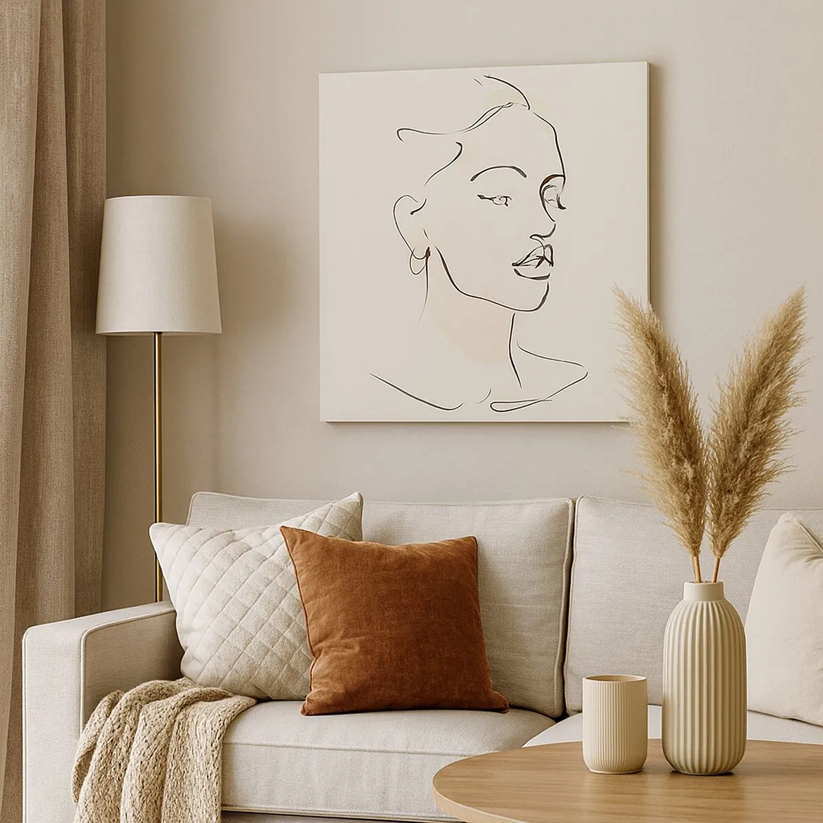 Lærredstryk - Billede på lærred - En bestemt linje - 30x30 cm