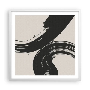 Plakat i hvid ramme - Fejende og cirkulær - 60x60 cm