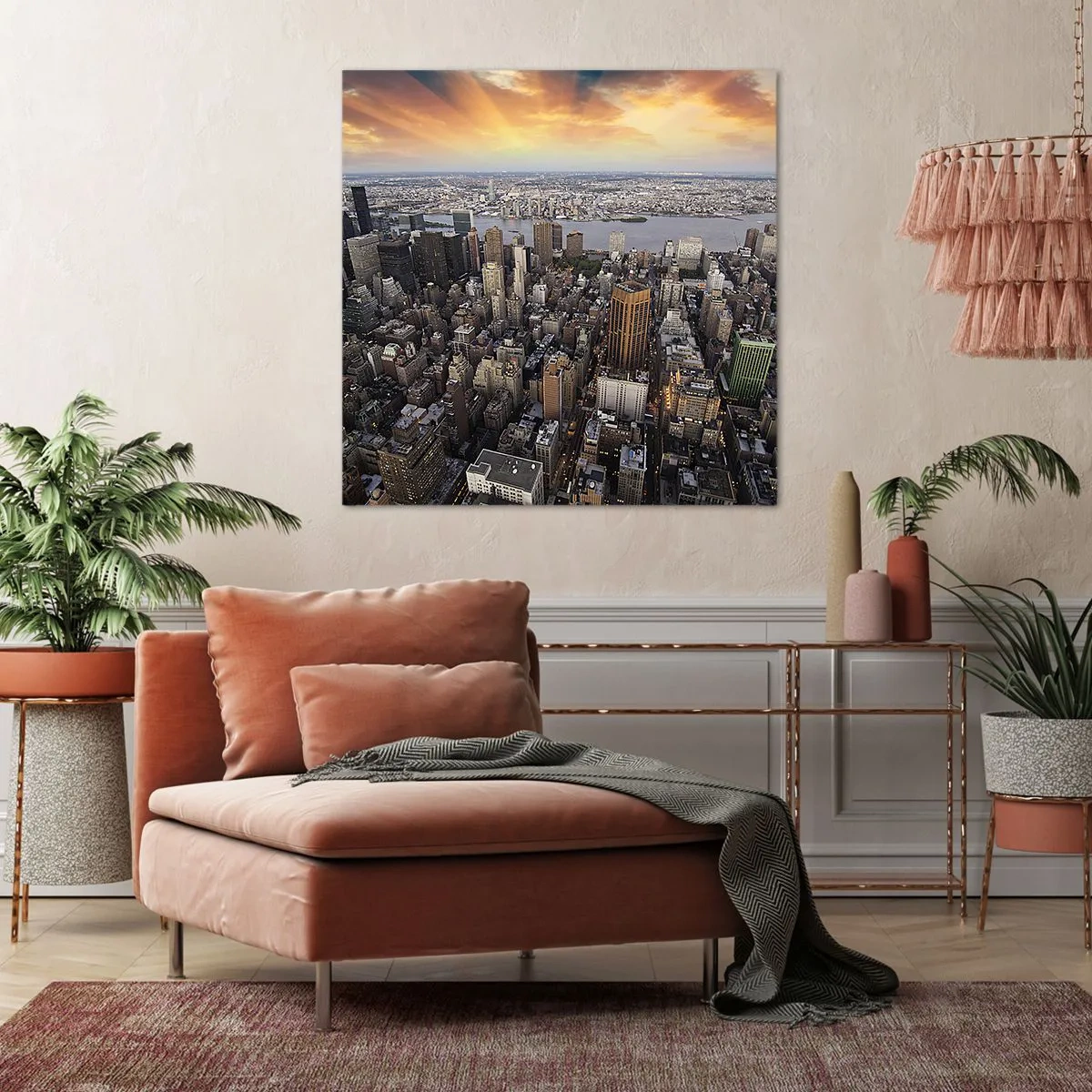 Lærredstryk - Billede på lærred - Tidens bankende hjerte - 60x60 cm