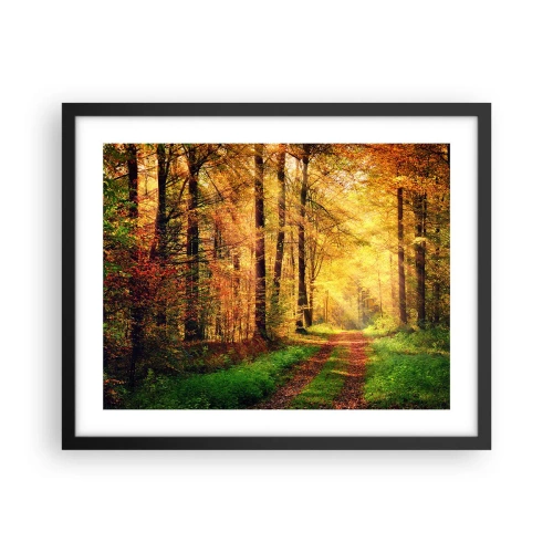 Plakat i sort ramme - Skovgylden stilhed - 50x40 cm