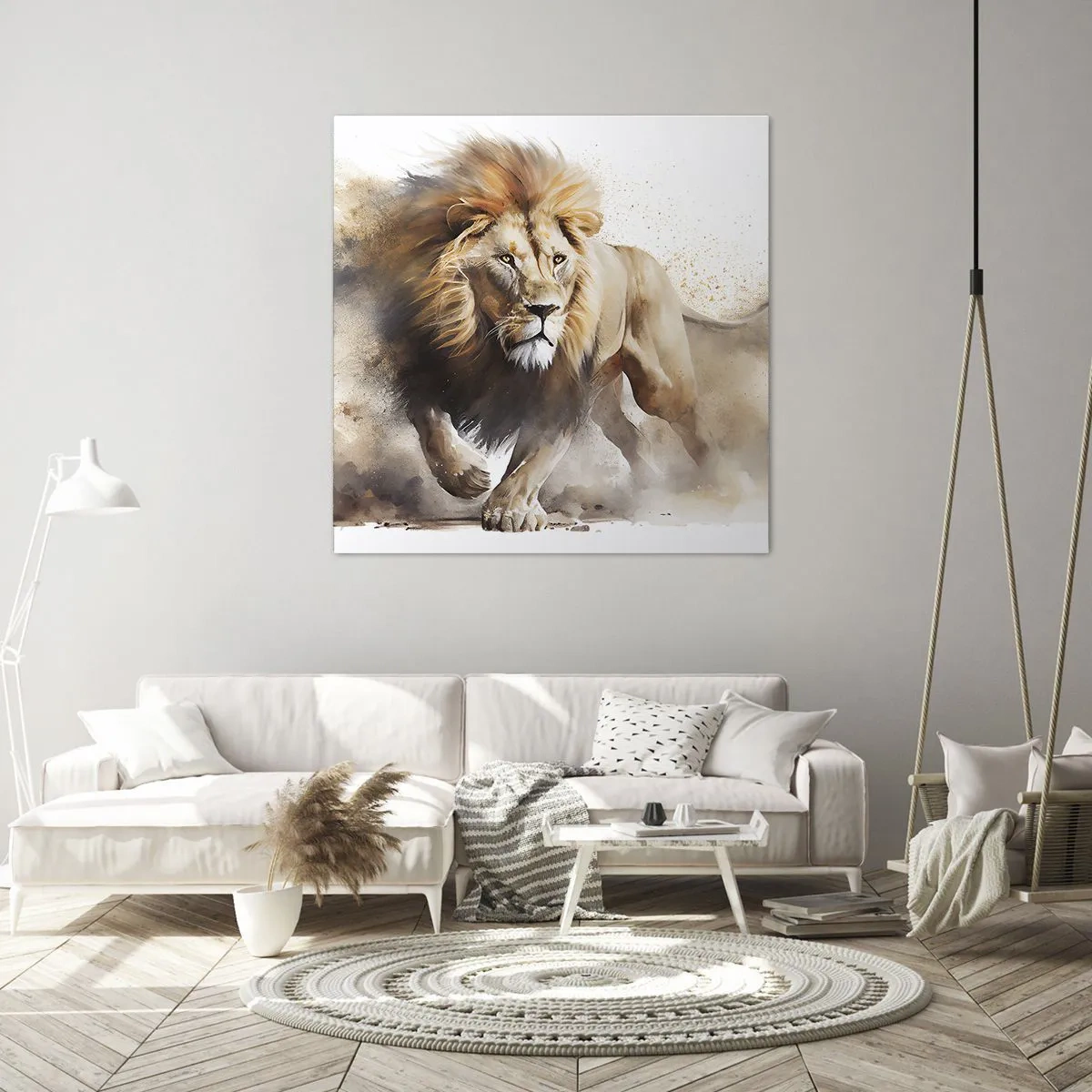 Lærredstryk - Billede på lærred - Kongen er taget af sted - 70x70 cm