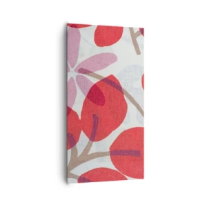 Lærredstryk - Billede på lærred - Blomsterkomposition i pink - 65x120 cm