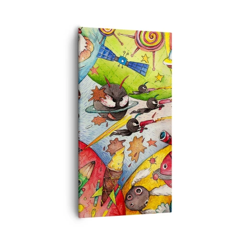 Lærredstryk - Billede på lærred - Et storslået rumeventyr - 55x100 cm