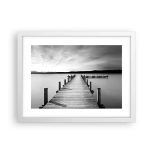 Plakat i hvid ramme - På vandhullet - fred - 40x30 cm