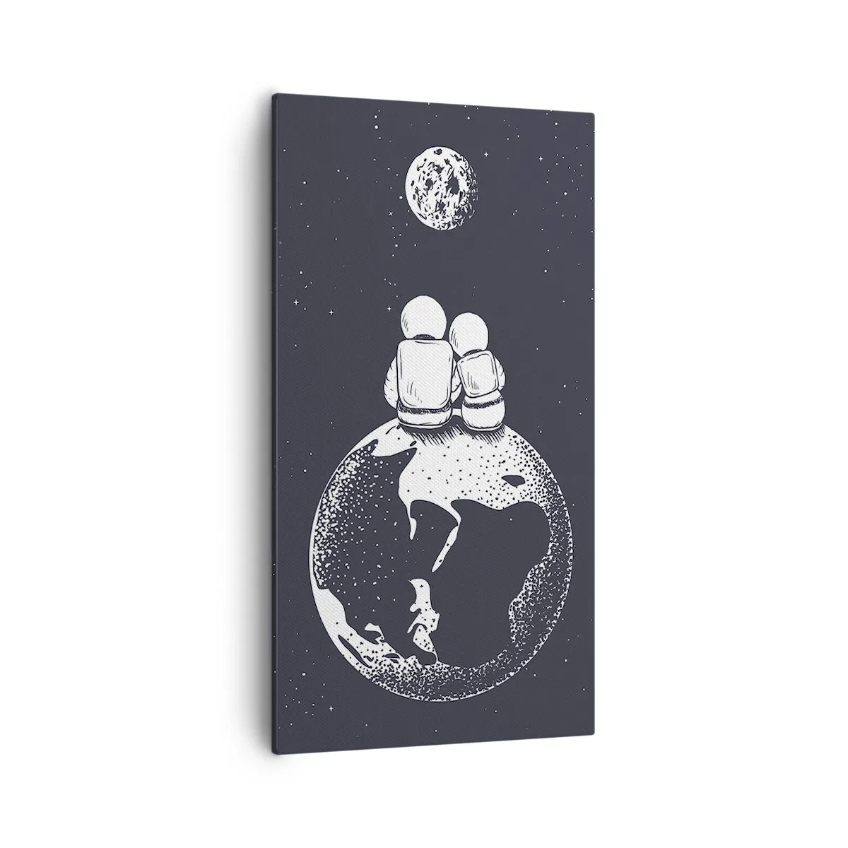 Lærredstryk - Billede på lærred - En kosmisk kærlighedshistorie - 55x100 cm