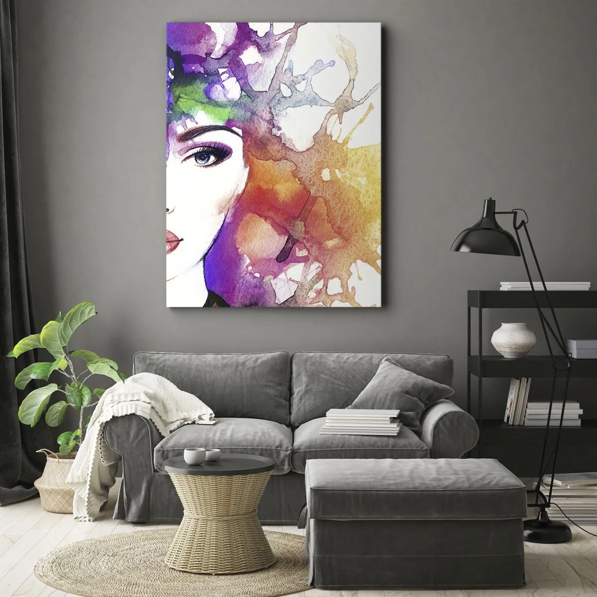 Lærredstryk - Billede på lærred - Med hovedet i skyerne - 55x100 cm