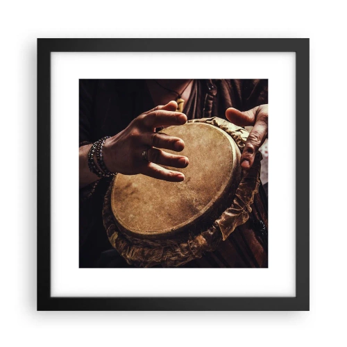 Plakat i sort ramme - I hjertets rytme - 30x30 cm