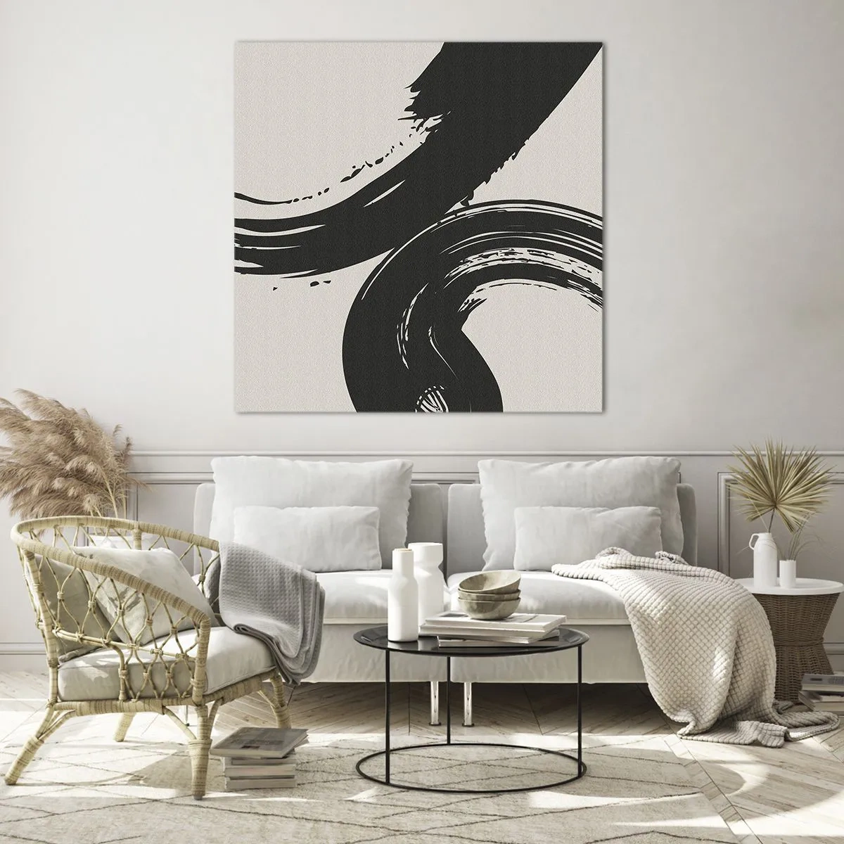 Billede på glas - Fejende og cirkulær - 30x30 cm