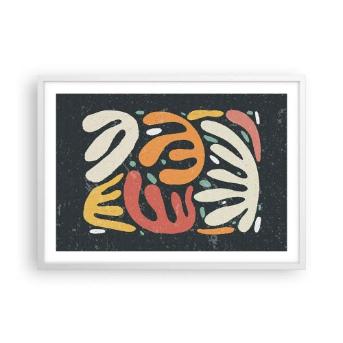 Plakat i hvid ramme - Komposition - jeg er ved at fange dig - 70x50 cm