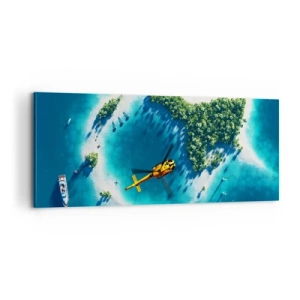 Lærredstryk - Billede på lærred - Køb en ø - 100x40 cm