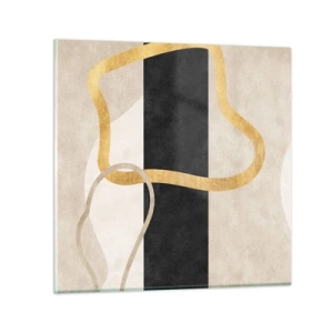 Billede på glas - Sløjfeformede former - 70x70 cm