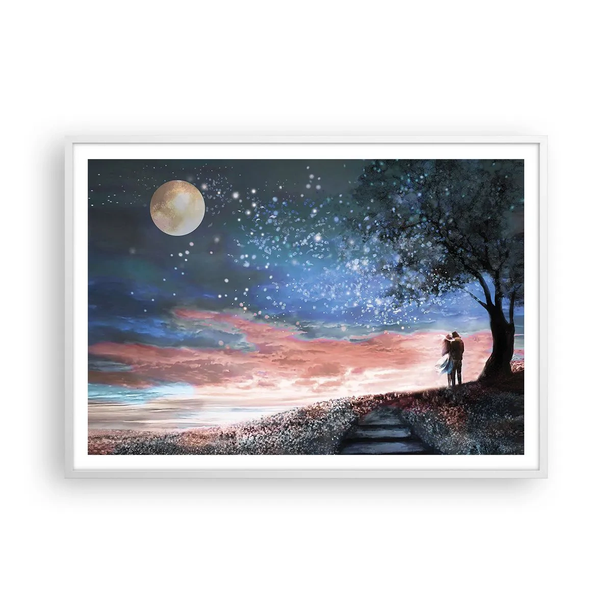 Plakat i hvid ramme - En stjernepræstation - 100x70 cm