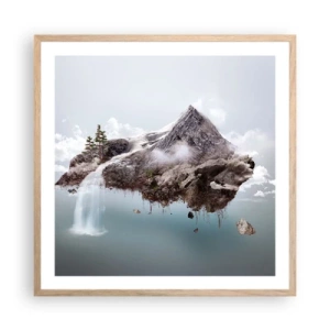 Plakat i ramme af lyst egetræ - Set gennem en surrealists øjne - 60x60 cm