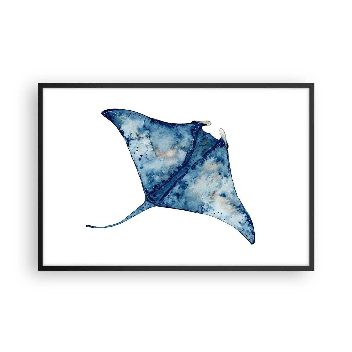 Plakat i sort ramme - Liv i blåt - 91x61 cm