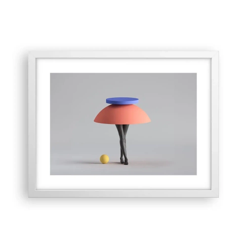Plakat i hvid ramme - Surrealistisk komposition - 40x30 cm