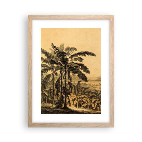 Plakat i ramme af lyst egetræ - I en kolonial atmosfære - 30x40 cm