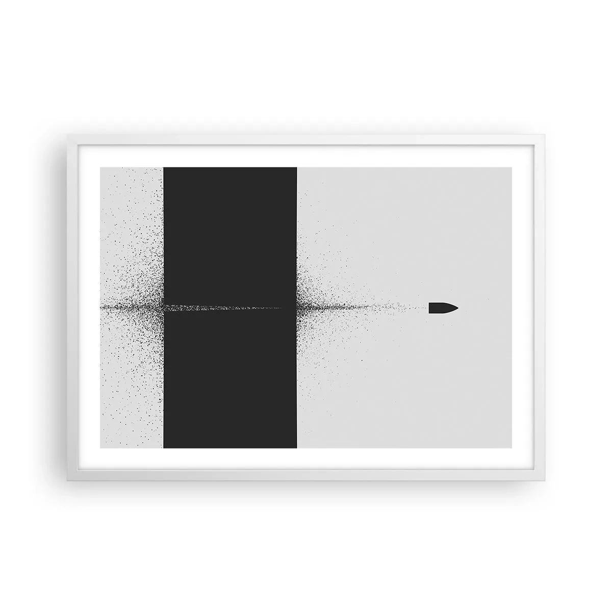 Plakat i hvid ramme - Lige til sagen - 70x50 cm