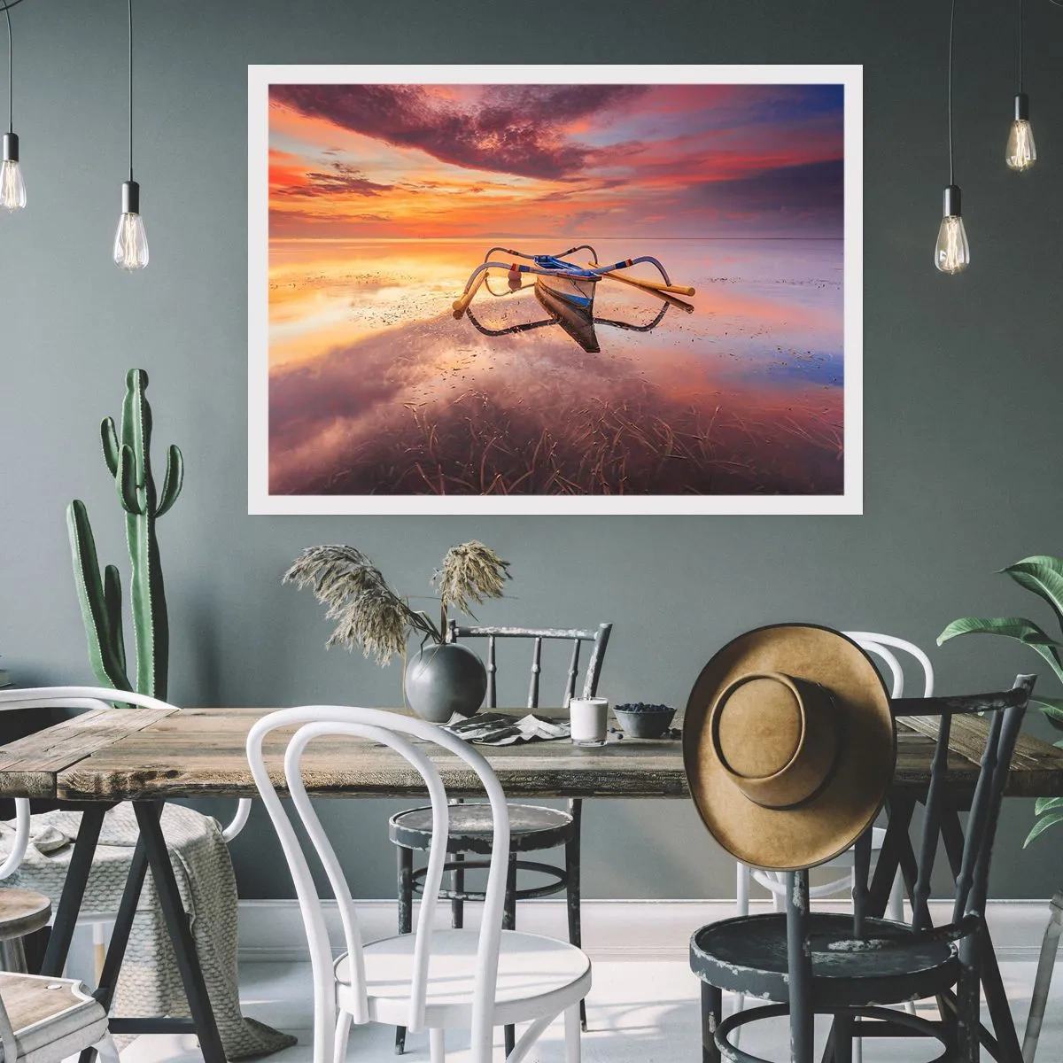 Plakat - Roen ved en tropisk aften - 100x70 cm