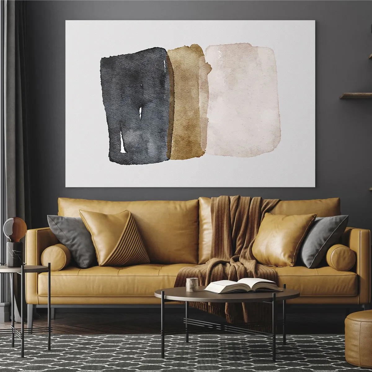 Billede på glas - Sammensætning af jordfarver - 100x70 cm