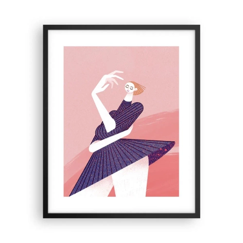 Plakat i sort ramme - Hvert skridt en dansende pas - 40x50 cm
