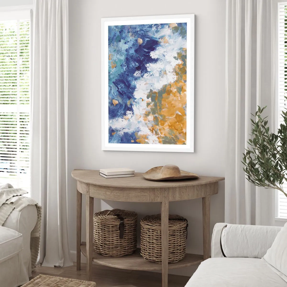 Plakat i hvid ramme - Elementernes dans - 50x70 cm