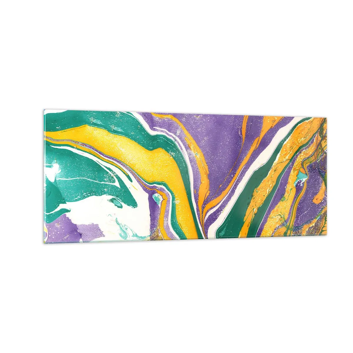 Billede på glas - Bølger af farver - 100x40 cm