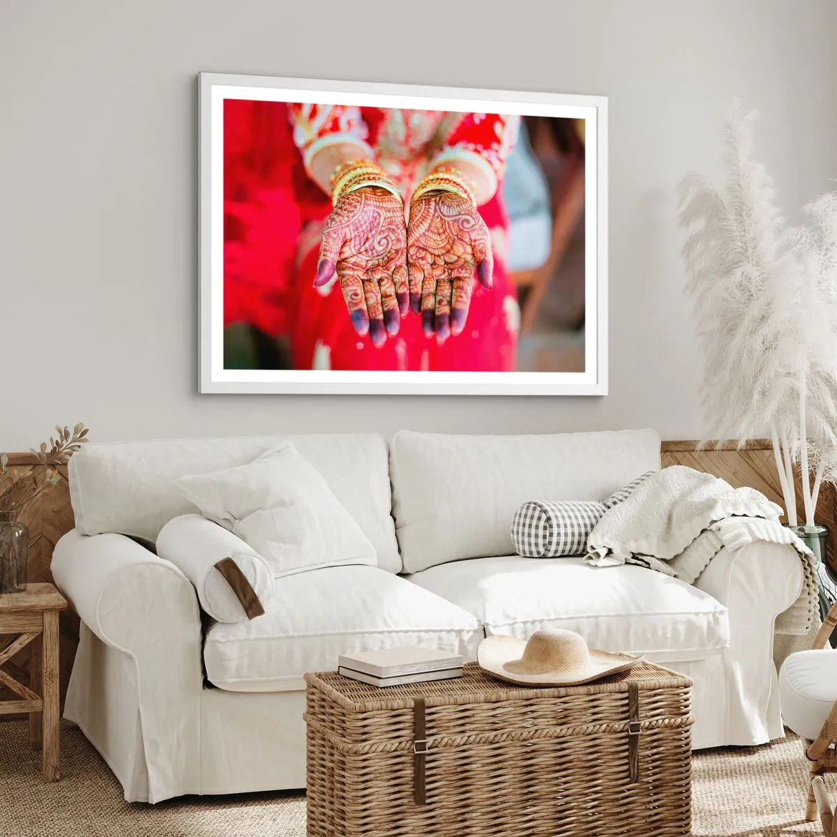 Plakat i hvid ramme - Klar til at fange lykken - 91x61 cm