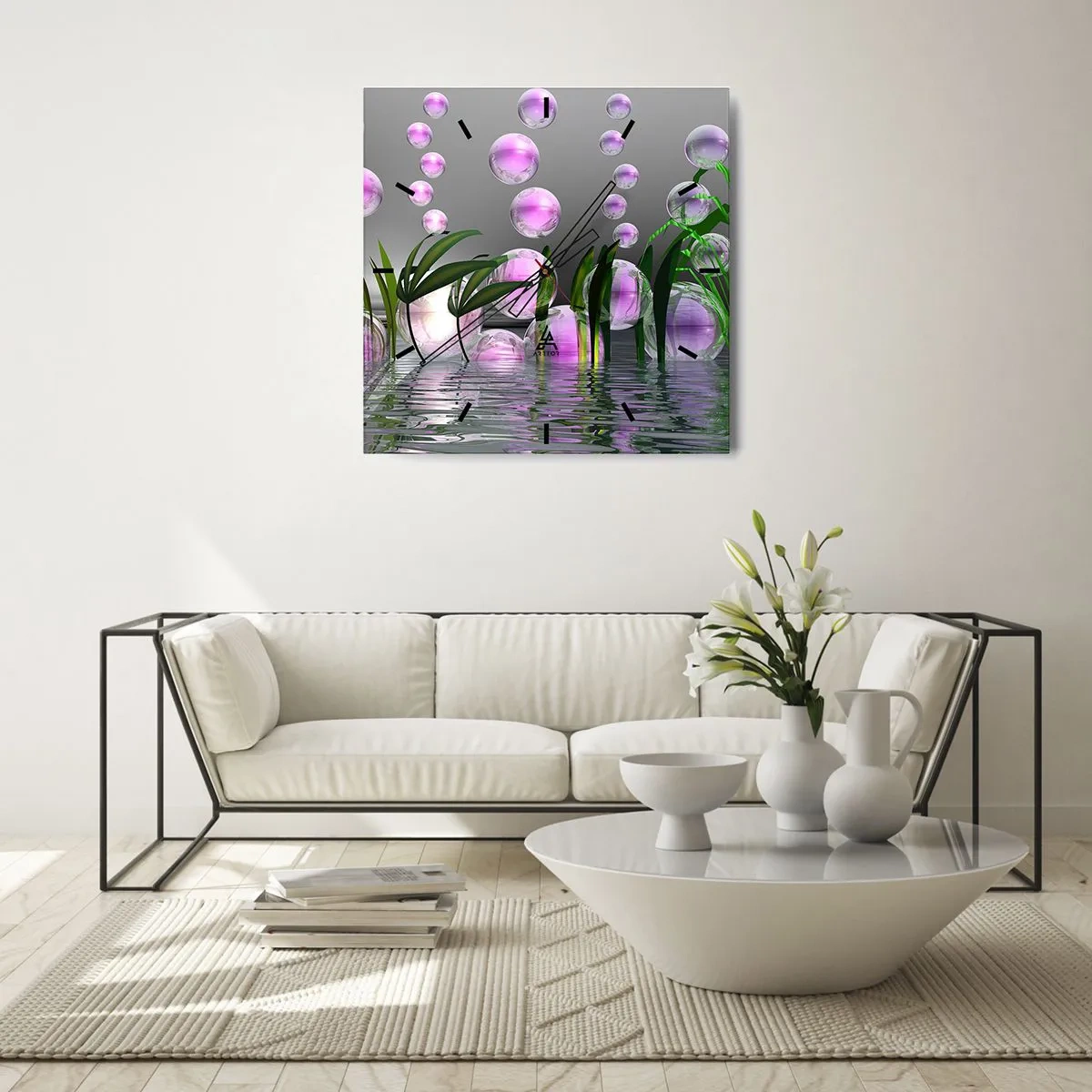 Vægur, Uret - En reflekterende komposition af lethed og liv - 40x40 cm