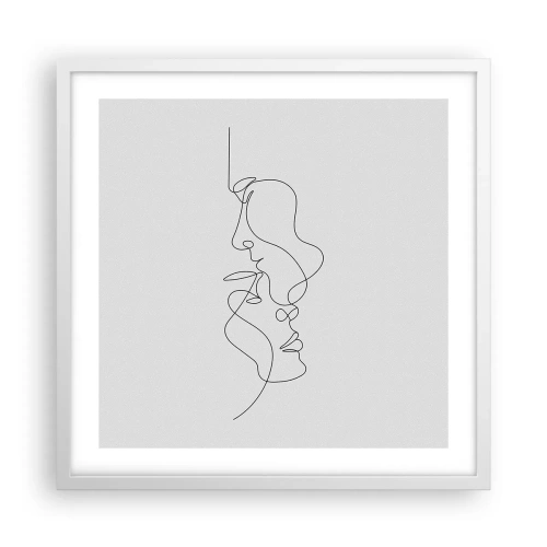 Plakat i hvid ramme - Gløderne af glubende begær - 50x50 cm
