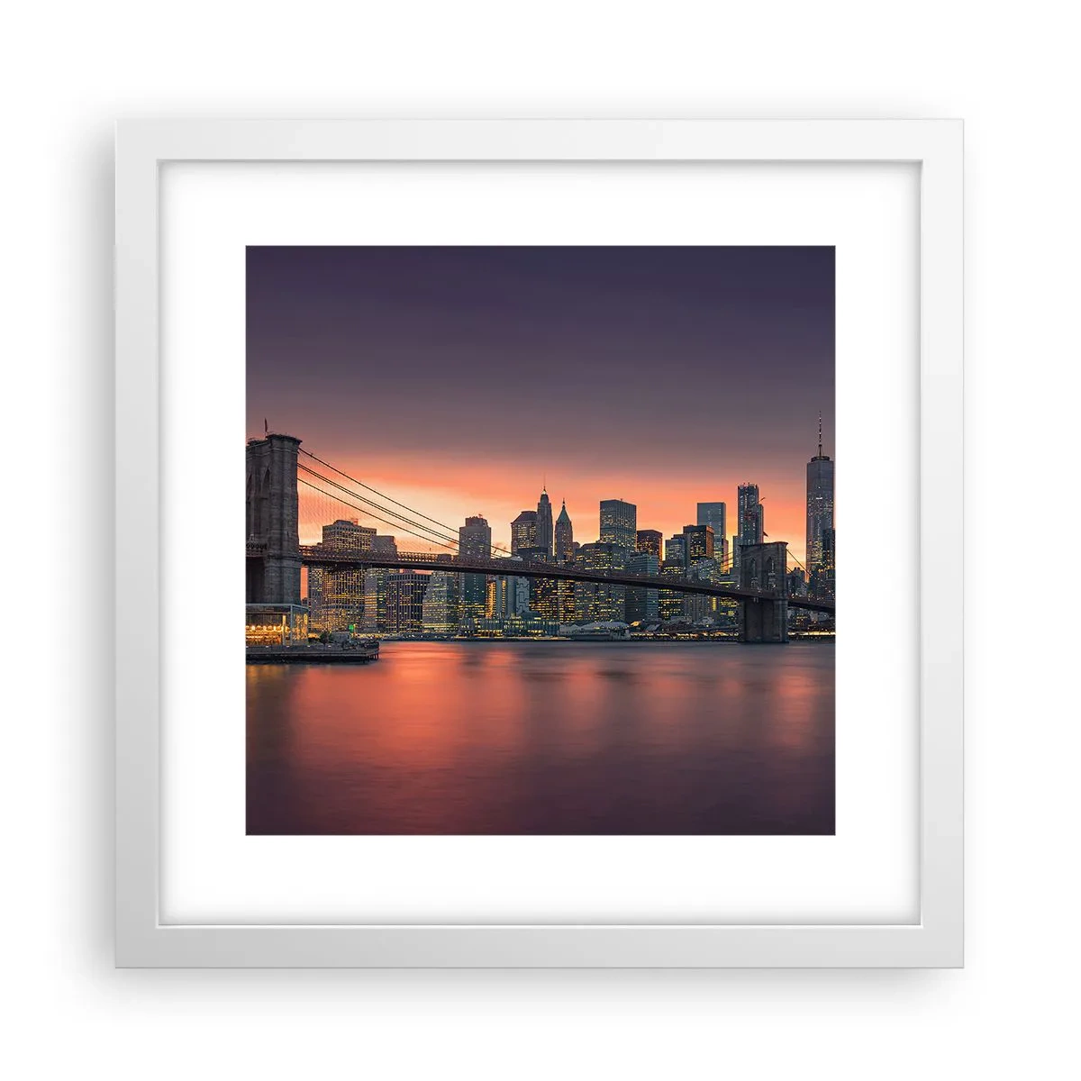 Plakat i hvid ramme - Sænket i lilla stilhed - 30x30 cm