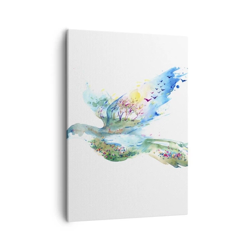 Lærredstryk - Billede på lærred - På naturens vinger - 50x70 cm