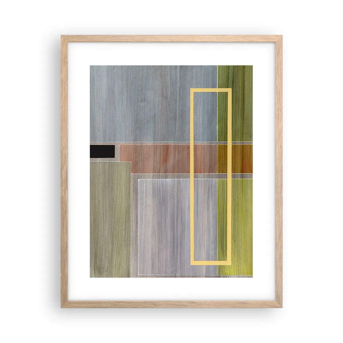 Plakat i ramme af lyst egetræ - Lige og rolig - 40x50 cm